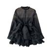 Chic Tops Women's Shirt Spring and Fall Ruffle Premium Bow Tie Blouse