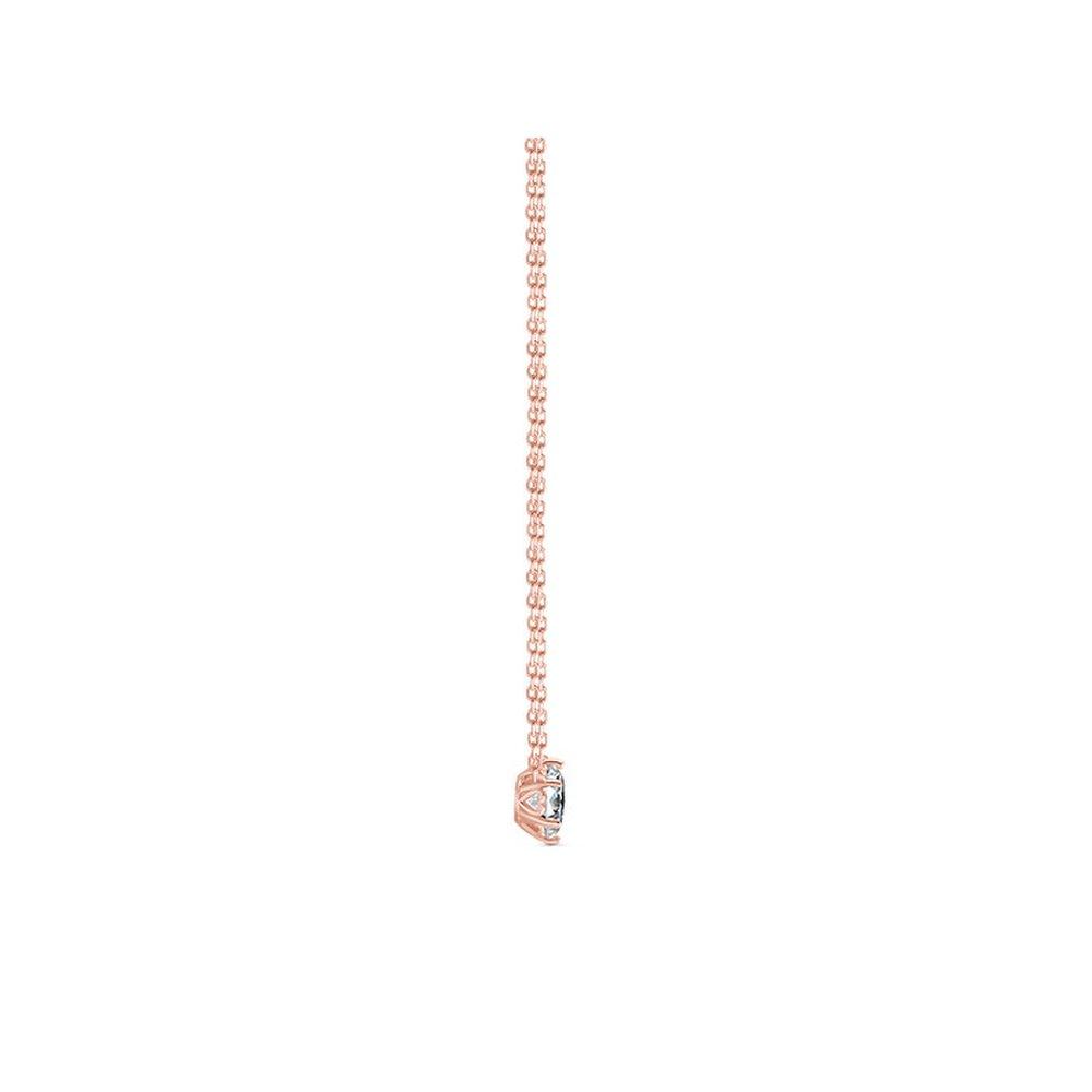 Solitaire Round Heart Necklace (Rose Gold)