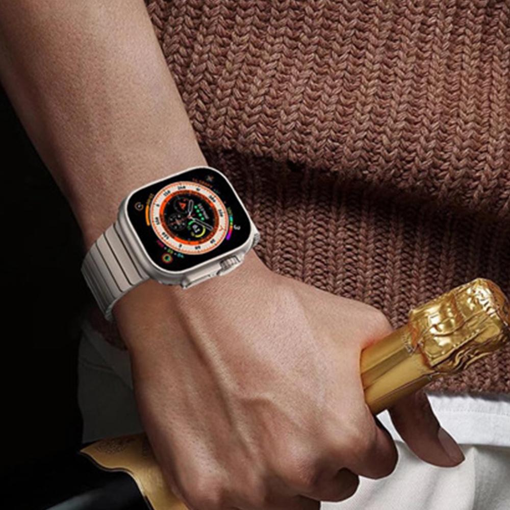 Металлический титановый ремешок для Apple Watch Ultra 3 2 49 мм 46 мм 45 мм 44 мм Магнитная застежка Браслет iWatch 11 10 9 8 7 6 5 4 SE 3 Ремешок