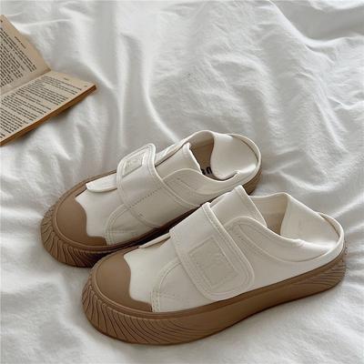 Женская обувь Kawaii Canvas Женская обувь Милая круглая носовая белая повседневная мода 2024 года Оригинал Высокое качество по акции Дешево Новинка