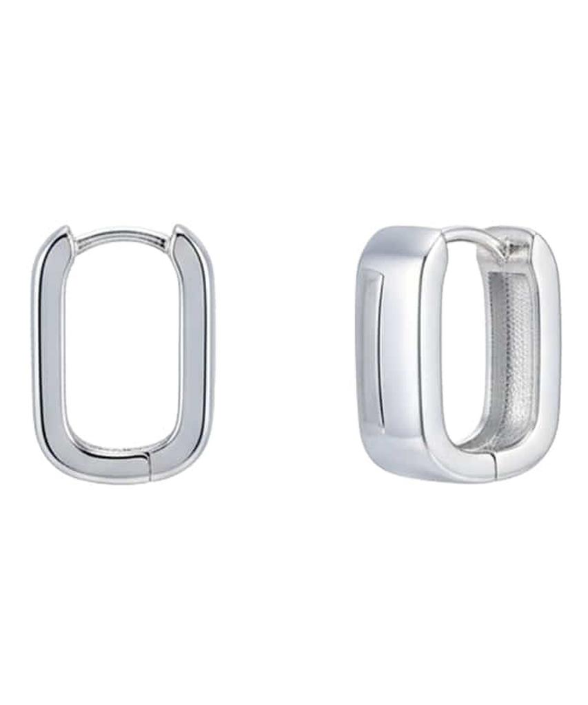 Серебряные серьги Alleun 925 пробы, квадратные, массивные, с застежкой one-touch, роскошные