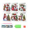6 Pcs DIY Rhinestone Art Painting Cards Christmas Greeting Card Making Kit with Envelopes 5D Snowman Cat Deer Rhinestone