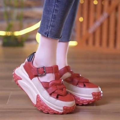 Мягкие кожаные туфли для папы, женские, лето 2025, новые, ретро, полые, универсальные, повседневные, спортивные, женские туфли на платформе, крутые, одинарные туфли