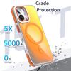For iPhone 17 Magnetic Case TPU Acrylic Phone Back Cover with Lens Film and Kickstand