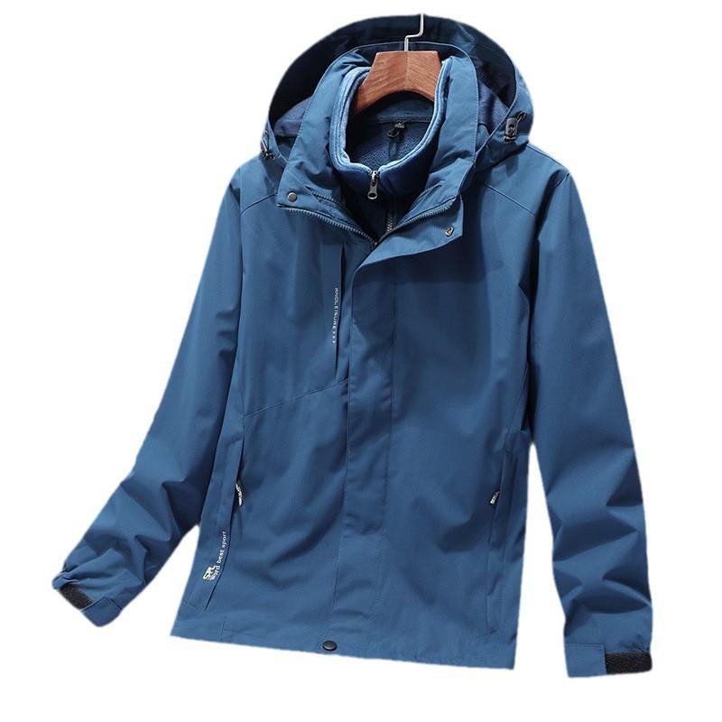 3-in-1 Detachable 2-Piece Winter Fall Jacket Unisex Warm Hooded Outdoor Sports Coat