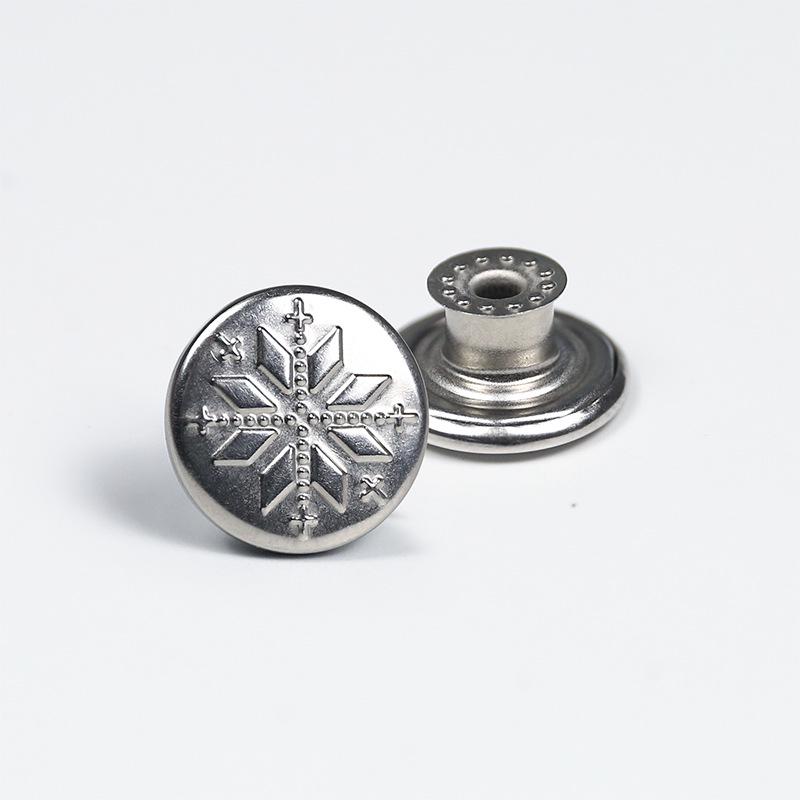Античная бронза гладкая металлическая пуговица-гвоздик для джинсов, курток и комбинезонов с гравировкой