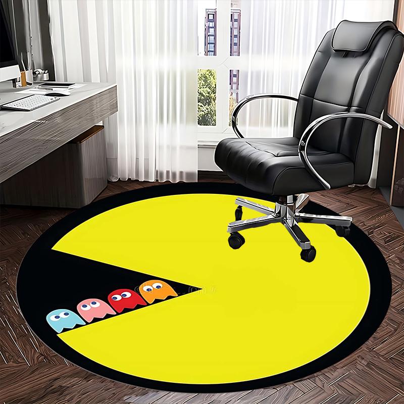 Pac Man,Ghosts Chair mat Round Rug Office carpet, Machine Washable, Non slip, Suitable for Living Rooms, Bedrooms