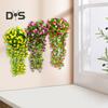 2Pcs Artificial Hanging Flowers Outdoor Vines with Eucalyptus Leaves Realistic Looking Vibrant Color Fake Plants UV Resistant Simulation Flowers