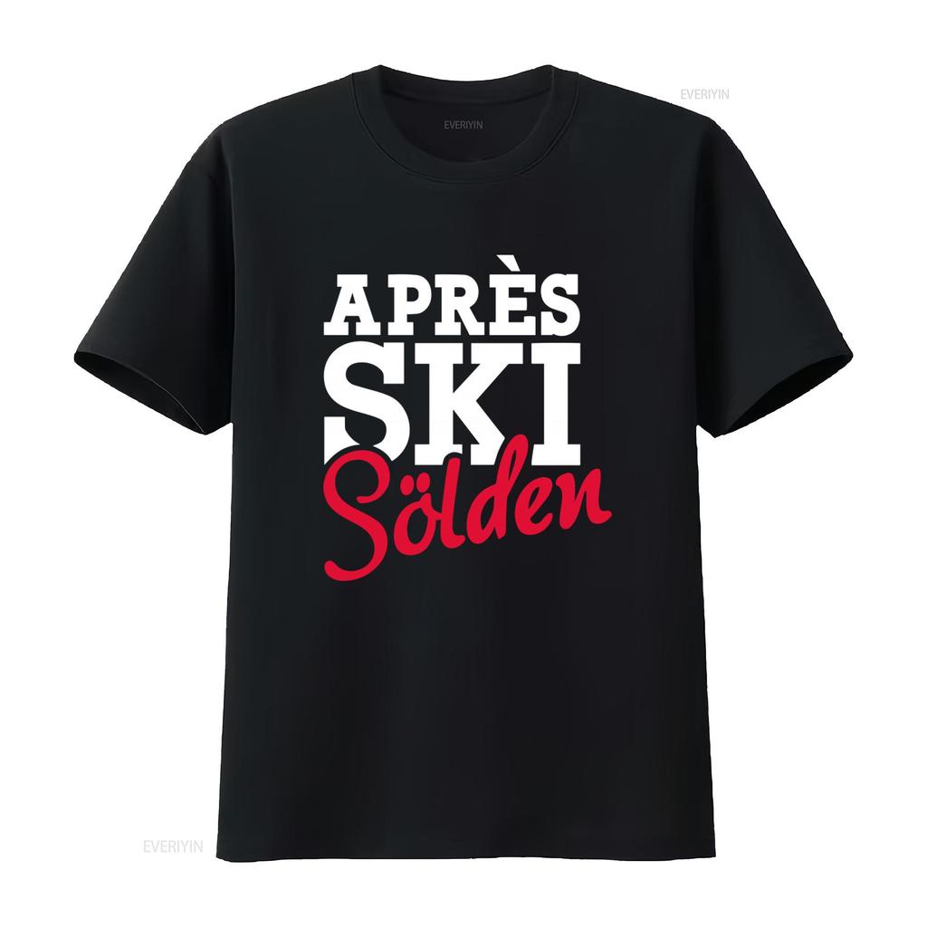Mens Apres Ski Sölden T Shirt for Winter Sports Fans up to 5XL vintage Washed Soft homme Slightly Comfortable Versatile