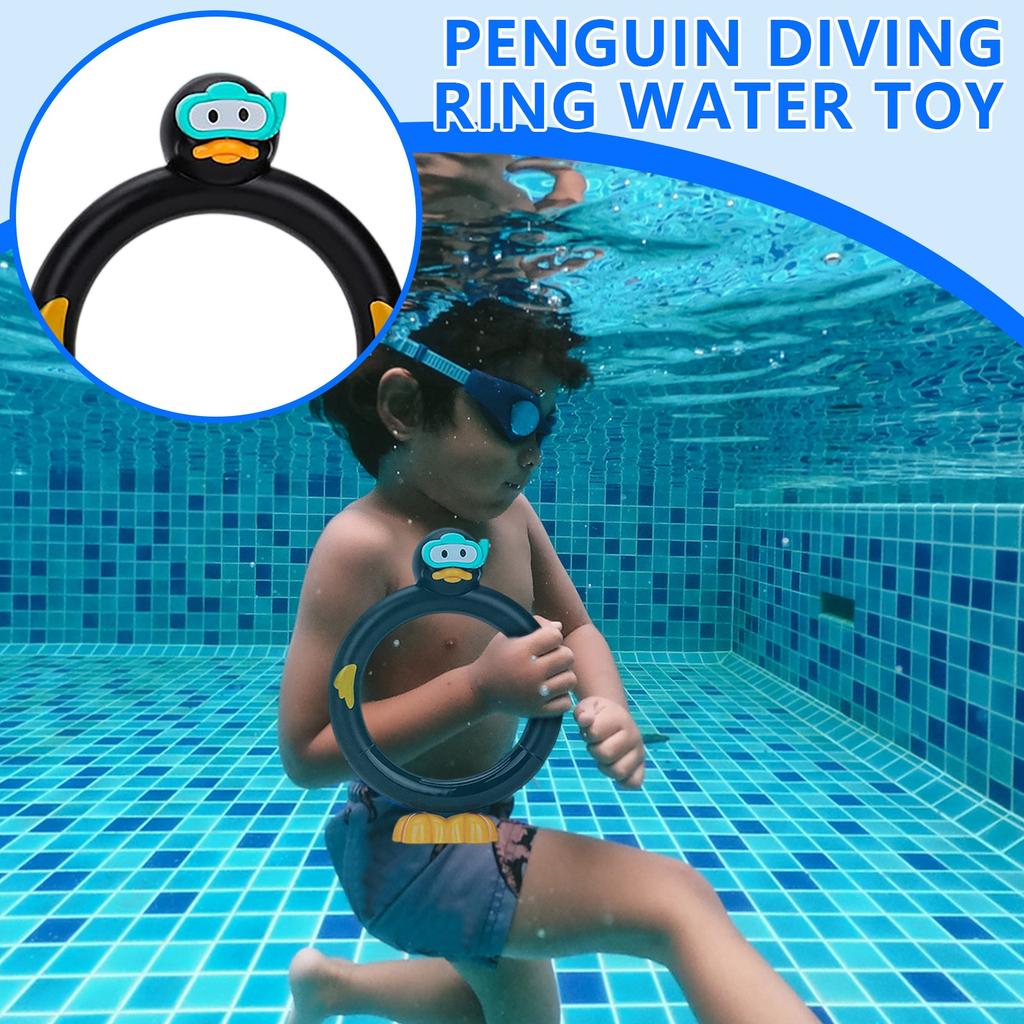 Набор колец для ныряния с пингвинами – Игрушки для тренировки задержки дыхания для детской практики плавания и игр в воде