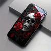 Чехол из закаленного стекла с рисунком Красная Роза и Череп, Подходит для Samsung Galaxy S26 S25 S24 S22 S21 S20 FE Ultra Plus5G, Защита от падения