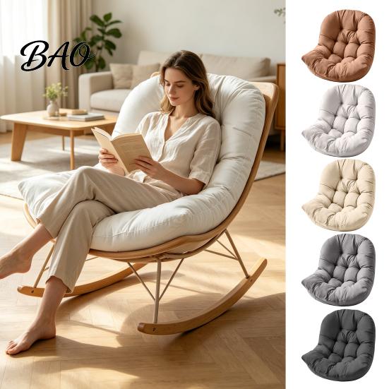 Patio Swing Replacement Pad Egg Chair Cushion with Back Support, Hanging Soft Lumbar Support Pillow Ties, Waterproof Seat for Chairs All Weather