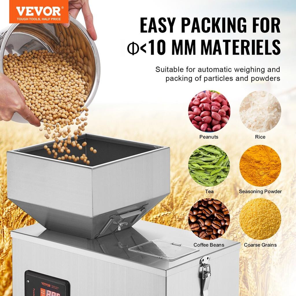 Powder Filling Machine, 0.002-0.44lbs/1-200g, Automatic Intelligent Particle Weighing Filling Machine, Bottle Bag Powder Filler Particle Dispenser for