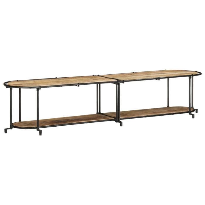 VidaXL Meuble TV 200x42x40 cm bois massif de manguier brut, banc TV, meuble hifi, console TV, buffet TV, meuble multimédia, 4013494