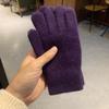 Женские и мужские кашемировые эластичные уличные перчатки с полным пальцем, теплые толстые зимние перчатки, варежки