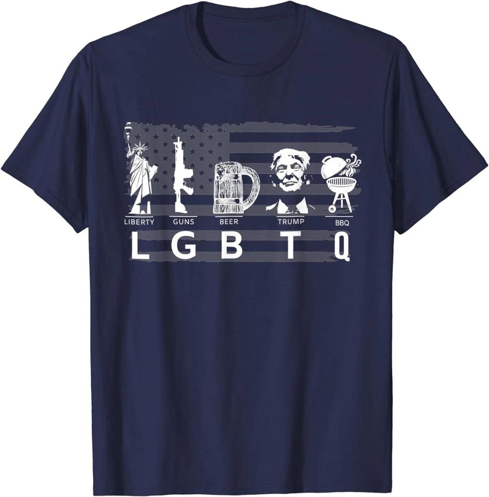 Funny Support LGBTQ Liberty Guns Beer Vote 2024 Unisex T-Shirt