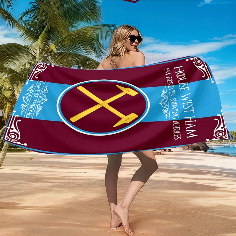 West Football Printed Microfiber Beach Towel, Soft And Absorbent, Quick-Dry, Ideal for Summer Travel, Beach Essential, Swimming Pool