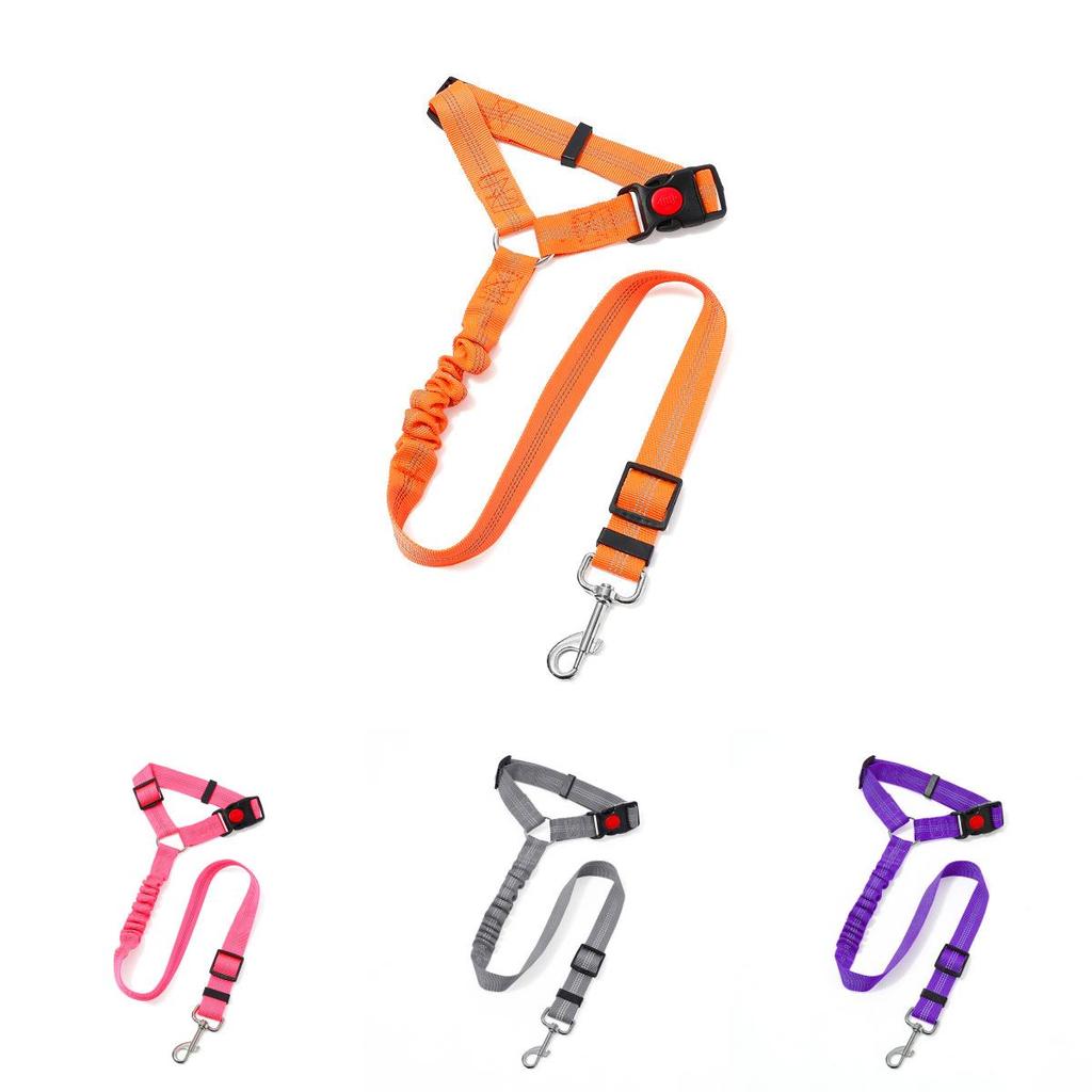 Adjustable Non Stretch Pet Dog Car Restraint Harness With Reliable Fabric And Safe Loop For Back Seat