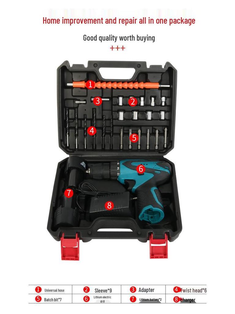 Rechargeable Lithium Battery Multi-Function Handheld Drill and Electric Screwdriver