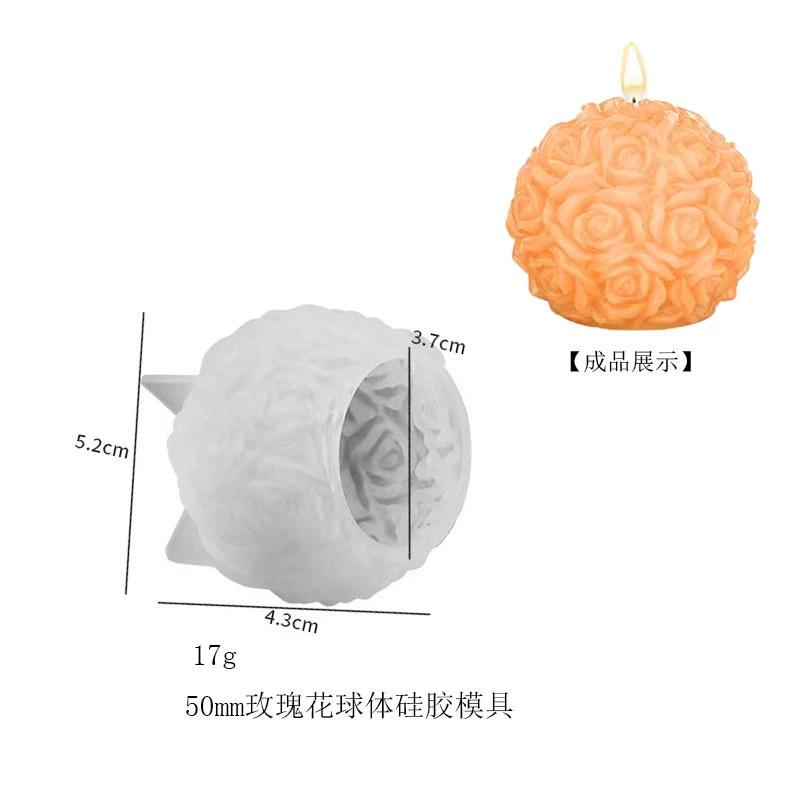 3D Свеча-шар роза Ароматерапевтическая форма DIY Форма для литья на День святого Валентина Креативный элегантный подсвечник Домашний свадебный декор