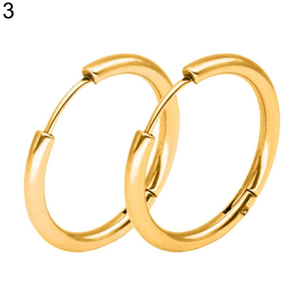 1 Pair Stainless Steel Fashion Punk Unisex Ear Hoop Circle Earrings Jewelry Gift ARI