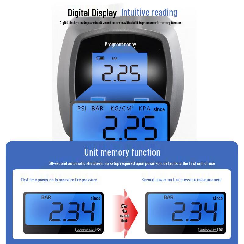 Tire Nanny High-Precision LED Digital Tire Pressure Gauge