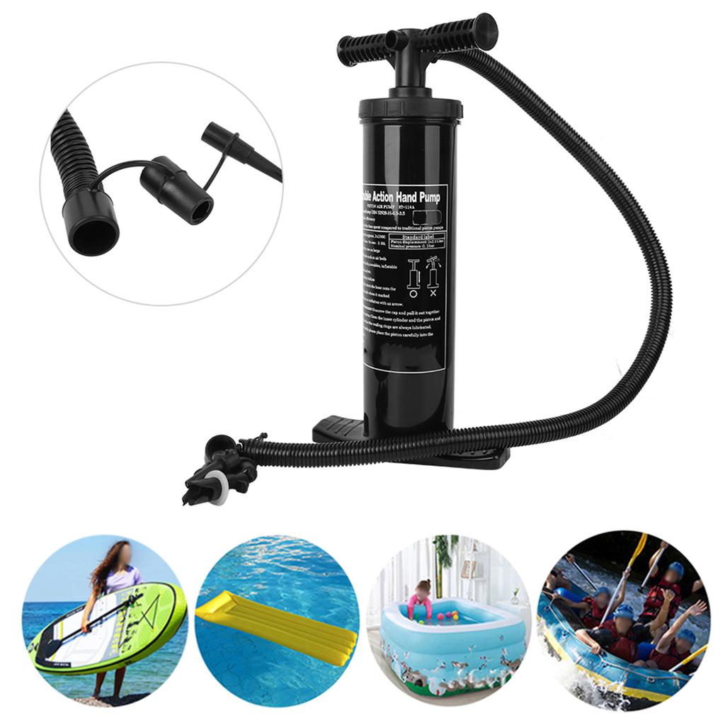 Черный сверхлегкий оригинальный пластиковый цилиндр, двухходовой мини ручной надувной воздушный насос для резиновых лодокL