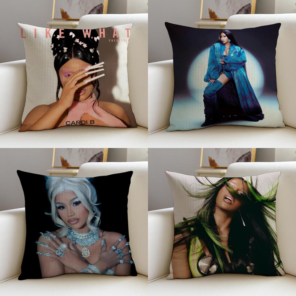 HipHop BBCardi BS Cushion Cover Breathable and skinfriendly linen pillowcase square removable and washable cushion