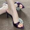 - Summer New Rhinestone Stunning High-heeled Sandals High-end Feeling Not Tired Feet Pointed High Heels