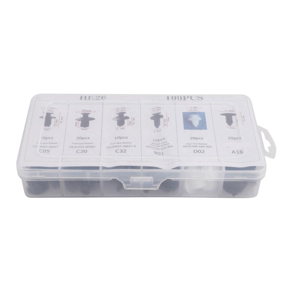 100 шт. Клипсы для отделки дверных карт, панелей, бампера автомобиля, фиксаторы, набор пуш-пистонов, универсальный