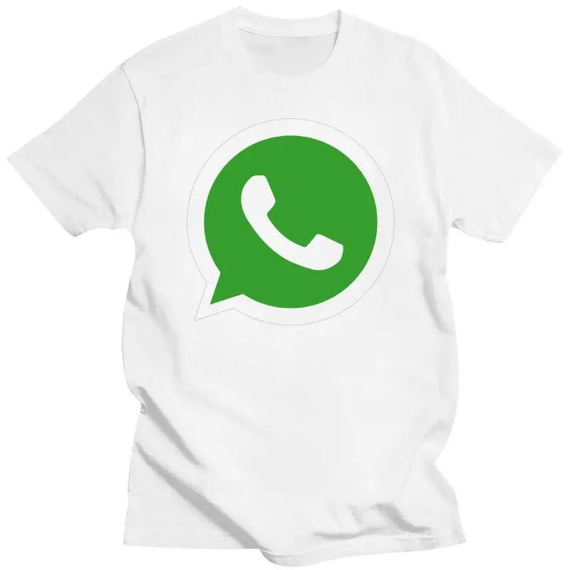 Модная Простая Футболка с Логотипом Whatsapp Женская Мужская Летняя Мода Повседневная Хлопковая Футболка с Рисунком Streetwear Топы Футболка