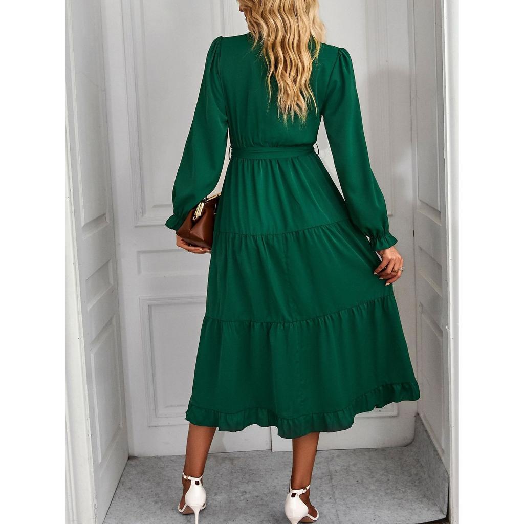 IHUASU Весна-лето, однотонное повседневное платье свободного кроя, женская длинная юбка