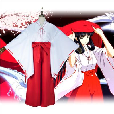 Японский косплей аниме костюм Inuyasha Witch Kikyu Coswear японское кимоно женское Cos одежда