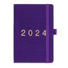 Faux Leather Cover 2024 Planner Notebook 12 Monthly Weekly Agenda Notebook with Elastic Closure Pen Loop Series