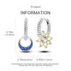 New 925 Sterling Silver Star Moon Earrings for Women Sparkling Zircon Ear Studs Luxury Romantic Fine Jewelry Gift for Girl