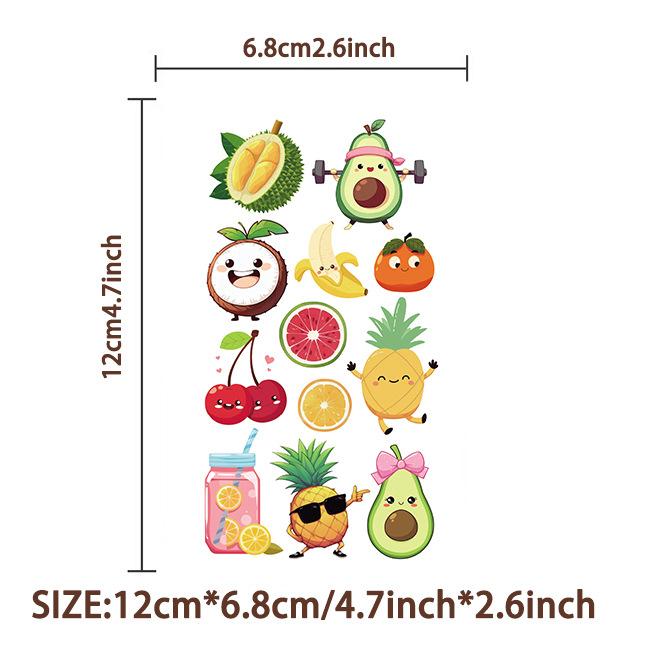 New Cartoon Fruit Disposable Tattoo Stickers Waterproof Party Gift Funny Face Stickers
