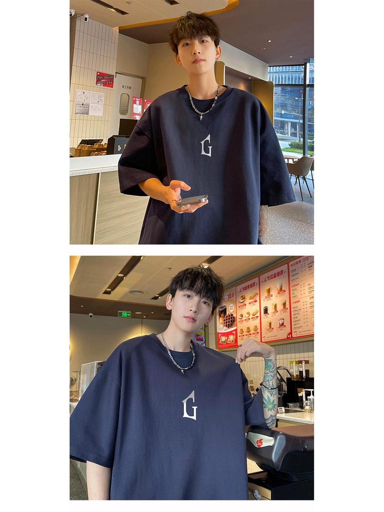 Мужская летняя 2023 футболка оверсайз с коротким рукавом в стиле стритвир