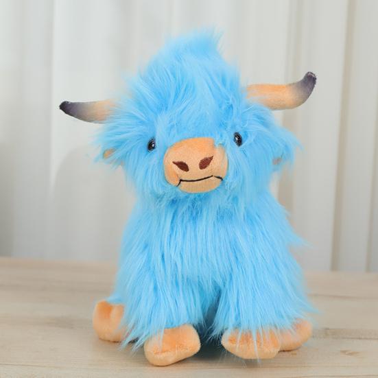 Cow Ornament Realistic Highland Cow Plush Toy Adorable Stuffed Animal for Home Farmhouse Desktop Decorations