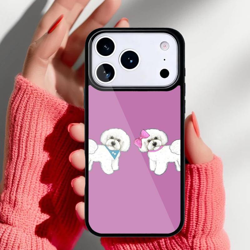 Бишон фризе щенок собаки мягкий чехол для телефона для iPhone 17 16 15 14 13 Pro Max задняя крышка для 12 11 Pro Coque