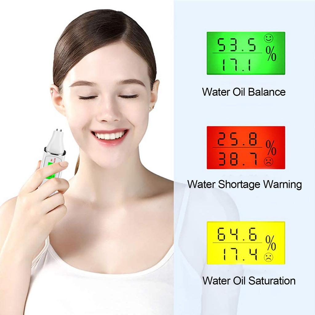 Face Skin Tester Portable Digital Skin Analyzer Moisture Water Oil Monitor for Skin Care