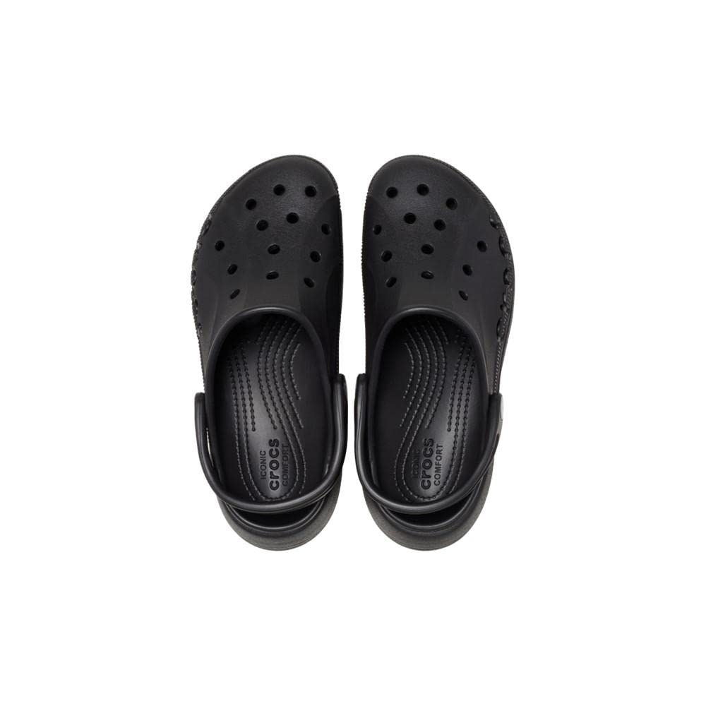 Crocs Платформенные клоги Baya 23 см Женские сандалии, Черные,