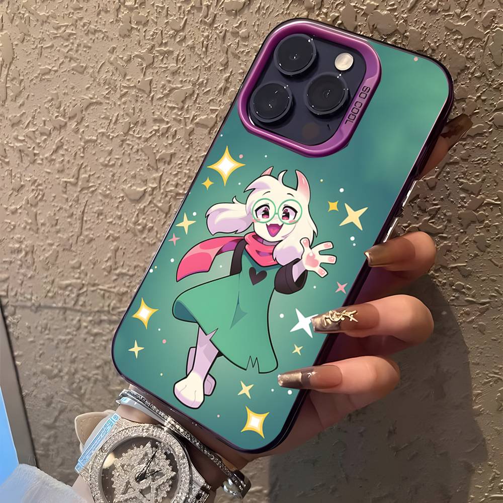 D-Deltarune R-Ralsei Фиолетовый Матовый Ударопрочный ЧехолЧехол для Телефона Для iPhone 17,16,15,14,13,12,11,Pro,XS,Max,Plus,Mini,SE4,E