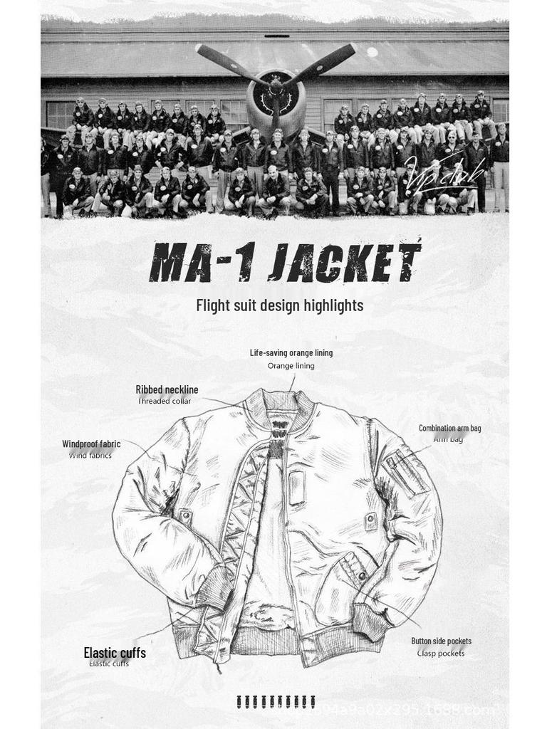 Men's Spring MA-1 Bomber Jacket: Solid Color Motorcycle Outerwear, Plus Size Baseball Collar Flight Suit