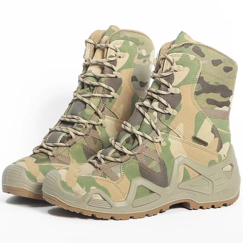 2025 Mid Cut Camouflage Mens Boots Anti-slip Warm Tactical Desert Shoes Women Trekking Mountain Outdoor Train Footwear