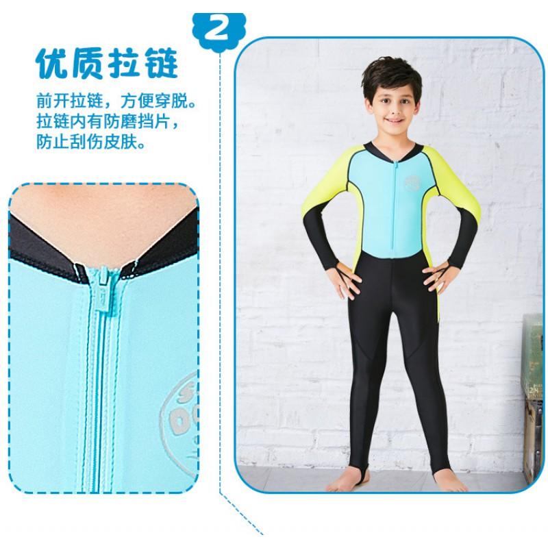 Diving Suit Kids Boys Long Sleeve Full Body UV Protection Wetsuit UPF50 Quick Dry Lycra