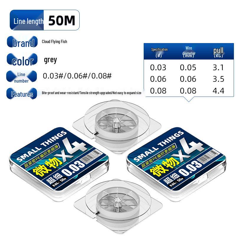 Micro PE Dyneema Wear-Resistant Super Fine Braided Fishing Line