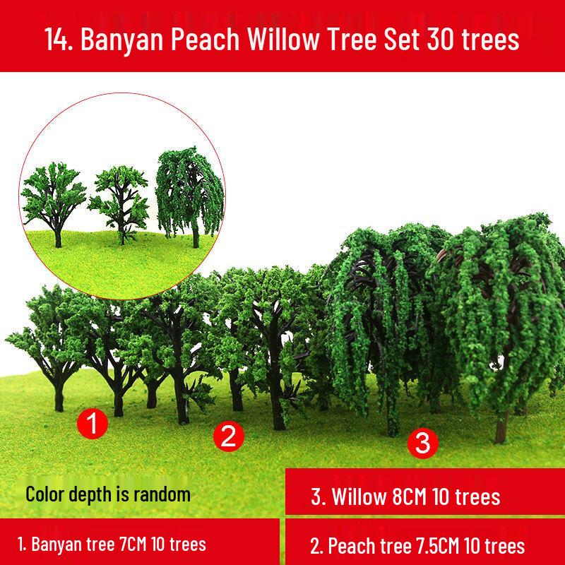 DIY Model Tree Set: Finished Landscape, Terrain, and Street Tree Ornaments