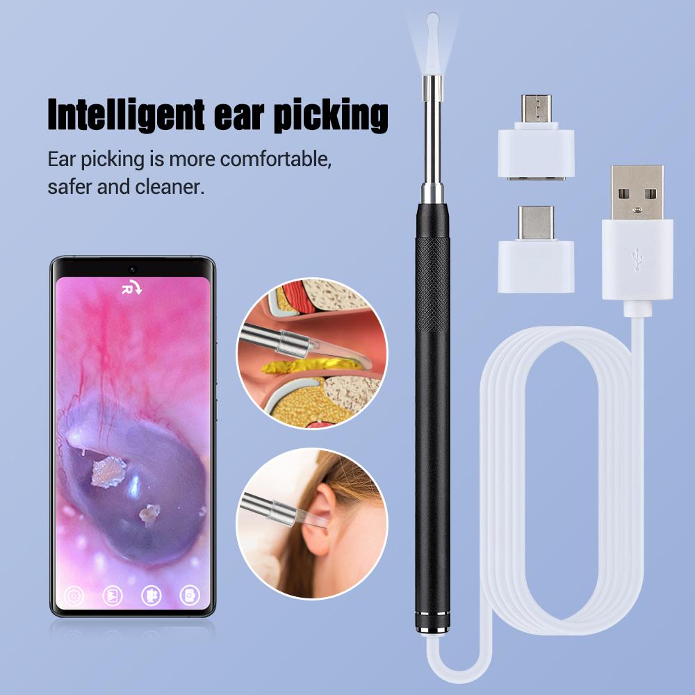 3.5mm Smart Ear Cleaner Endoscope Spoon Visual Ear Stick Camera Ear Picker Cleaning Wifi Mouth Nose Otoscope Earwax Removal Tool