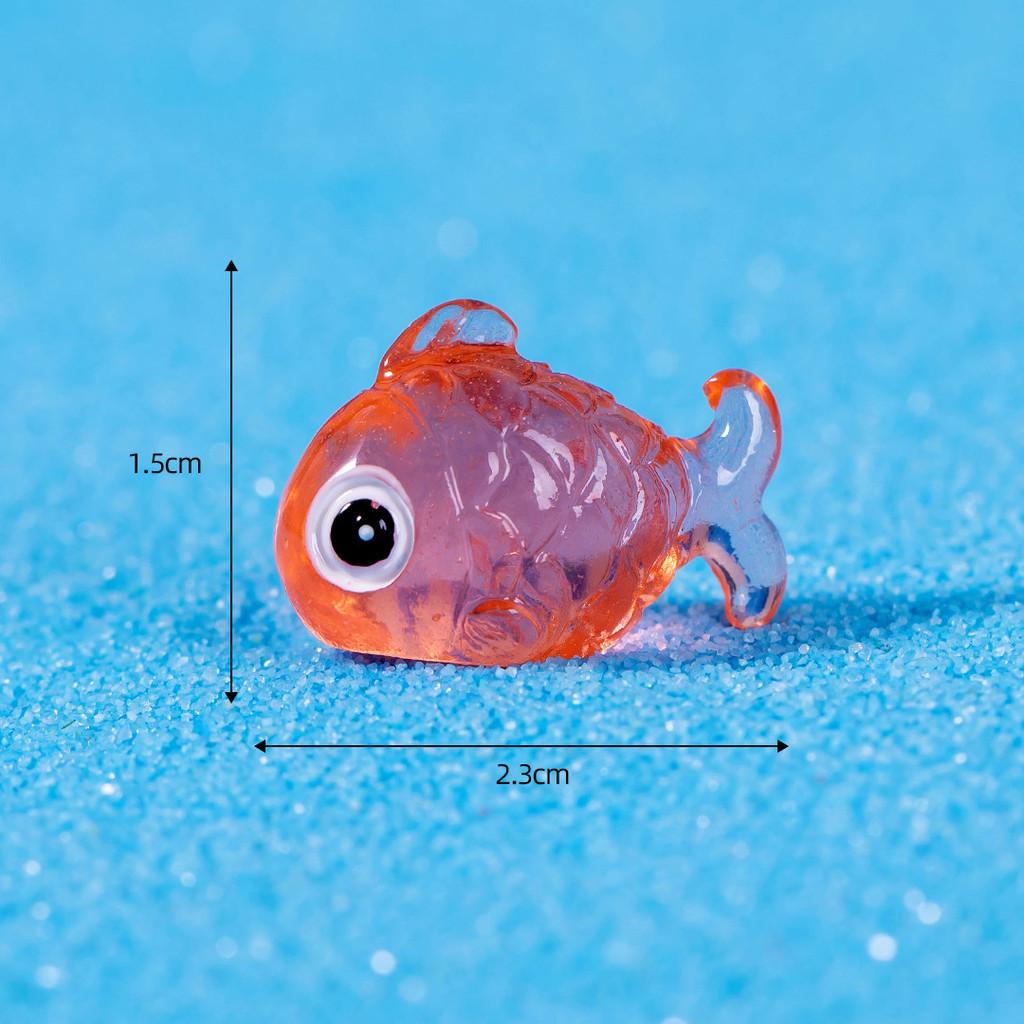 Красочная Светящаяся Рыбка Ремесло из Смолы Миниатюрное Украшение Для Моховых Террариумов и Аквариумов