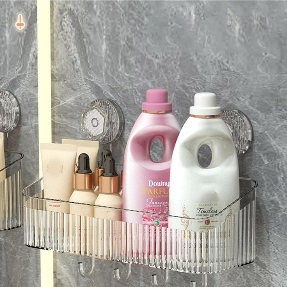 Punch Free Shower Storage Rack Organizer Bathroom Shower Basket Suction Cup Shelf Home